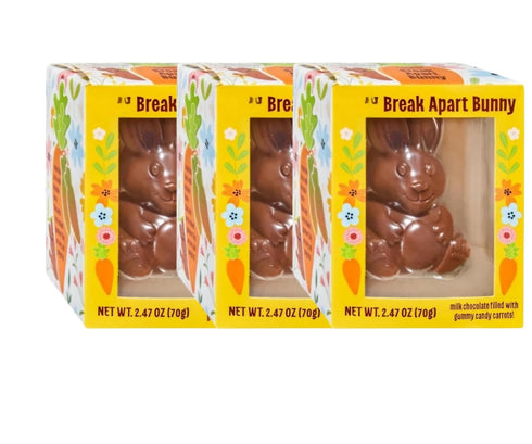 Generic Break Apart Bunny Easter Chocolate Bunnies(milk chocolate bunny filled with carrot-shaped gummy