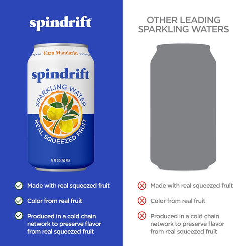 8pk, 12 SPINDRIFT Yuzu Mandarin Sparkling Water FZ