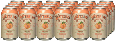 12 Pack, 144 (Pack 2) Waterloo Peach Flavored Sparkling Water, No Added Sugar, Fluid Ounces
