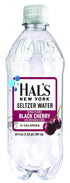 Hal's New York Seltzer Water 20 Oz (Pack 12) , Black Cherry Sparkling Water, Fl Bottles