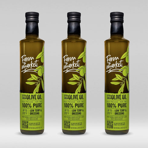 Farm To Market NGMO Cold Pressed 100% Pure Extra Virgin Olive Oil,