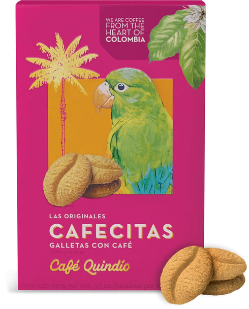 Cafe Quindio Coffee Cookies Cafecitas - 3.5 oz (100g) Box - Approximately 22 Cookies