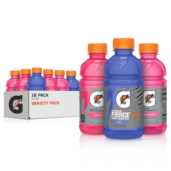 Gatorade Thirst Quencher, Grape Berry, Strawberry Variety Pack, 12 Fl Oz (Pack