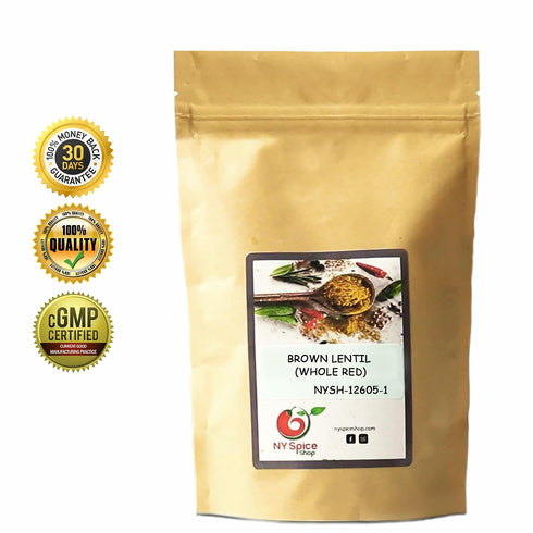 1.5 lbs. NY SPICE SHOP BROWN LENTIL (WHOLE RED) (Pound) Desi Masoor (Masur) Whole - Brown Lentils (Lens esculenta) -Dry