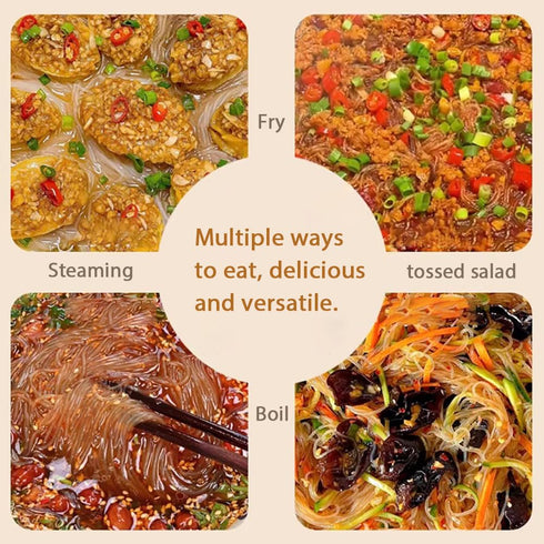 Maidetinghao 7.05oz (3 Longkou Vermicelli Rice Noodles,Authentic Asian Made From Mung Bean Noodles,,Quick Cook Minutes)