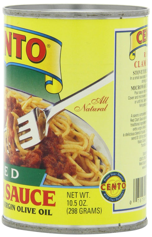 Cento 10.5 (Pack 12) Red Clam Sauce, Ounce Cans