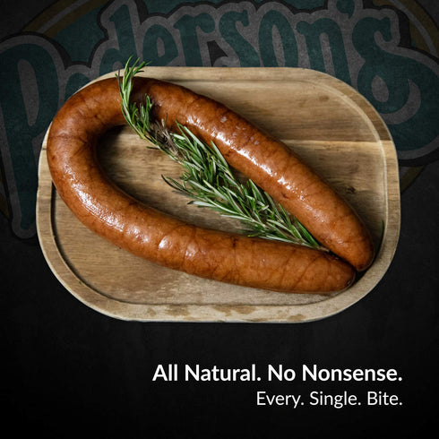 Kielbasa Whole30 (4 Pack, 14oz Pedersons Farms, Uncured Rope Sausage, Pork, Use/Freeze) ea - No Sugar Added, Keto
