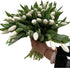 Next day delivery 20 White Tulips Fresh Cut Flowers Wheat Field Bouquet