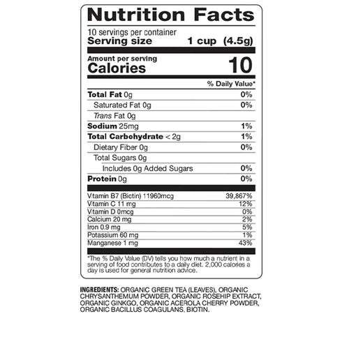 BareOrganics Radiant Tea Pods with Superfoods & Probiotics, USDA Organic, Vegan, Non-GMO, 10ct
