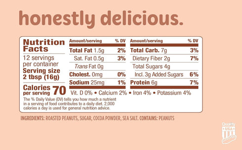 4g 50 6.7oz Tru-Nut - Chocolate Peanut Butter Powder - Healthy Peanut Butter, Vegan, of Protein, calories - Peanut