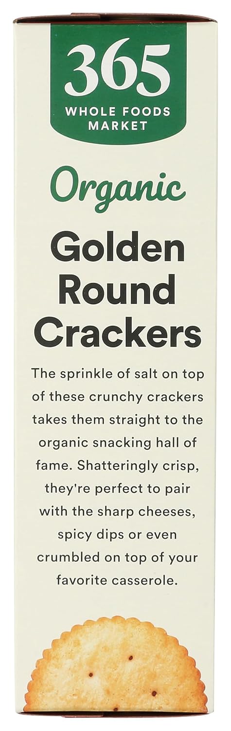 365 12 by Whole Foods Market, Organic Golden Round Crackers, Ounce