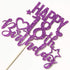 INNORU Purple Glitter Happy 18th Birthday Cake Topper - Cheers to 18 Years Birthday Party Decorations