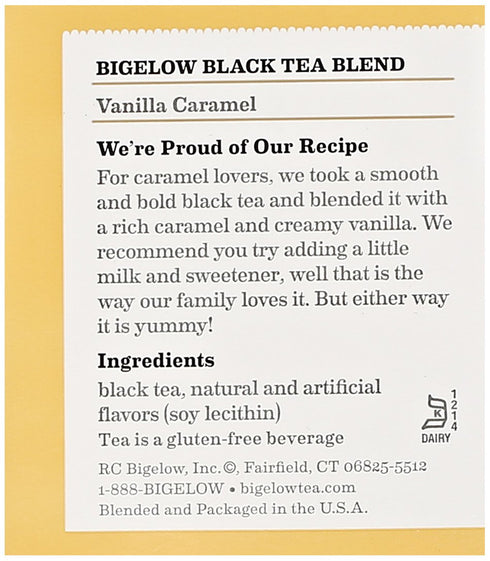 Bigelow Vanilla Caramel Black Tea, 20 Teabags