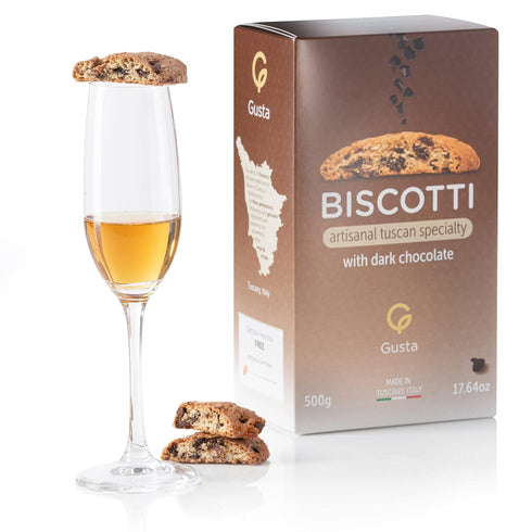 Gusta Authentic Biscotti Cookies - Chocolate Chip, All Natural Ingredients, Made in Tuscany, Italy, 8.82oz