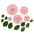 Global Sugar Art Edible Exquisite Rose & Leaf Tray Sugar Cake Flowers,