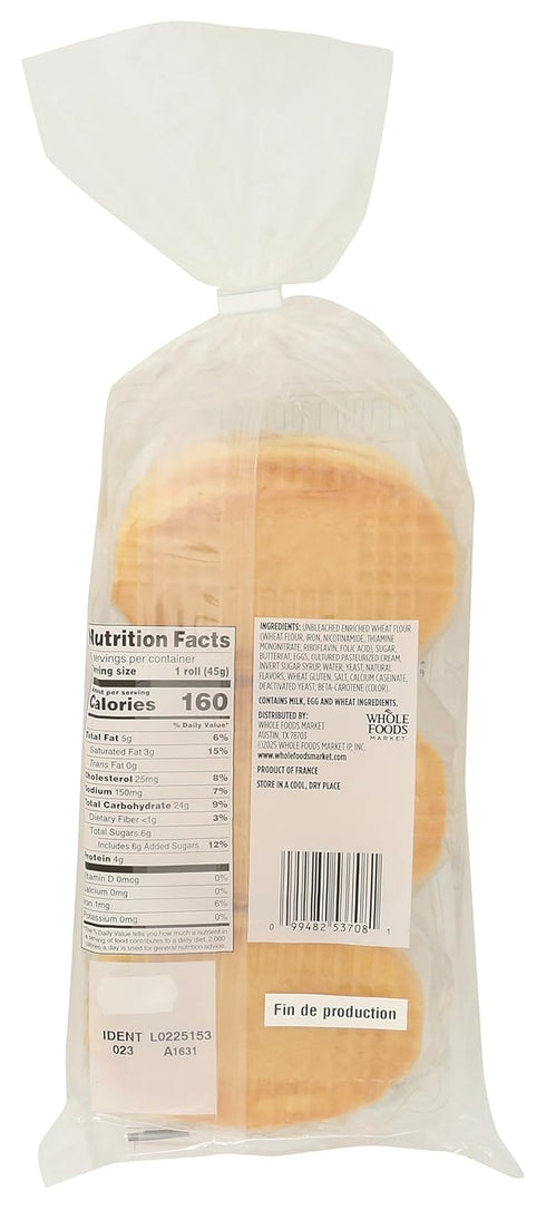 WHOLE FOODS MARKET KITCHENS 9.52 OZ Brioche Rolls