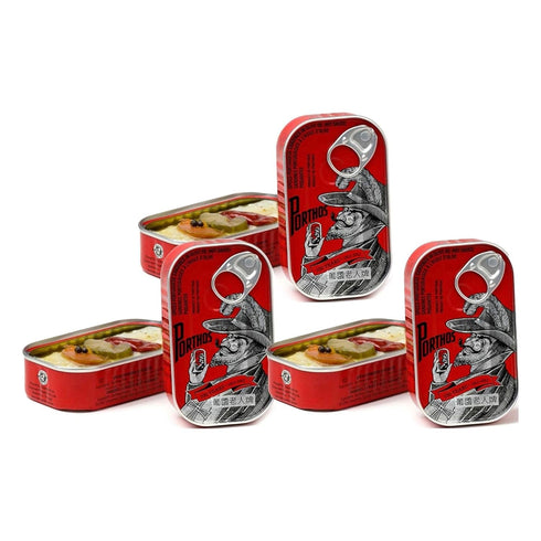 Porthos Spiced Sardines in hot olive Oil 3 tins x 125 g, /