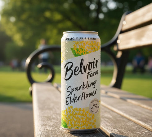 BELVOIR FRUIT FARMS 330ml (Pack 4) Belvoir Farm Sparkling Elderflower Drink Cans