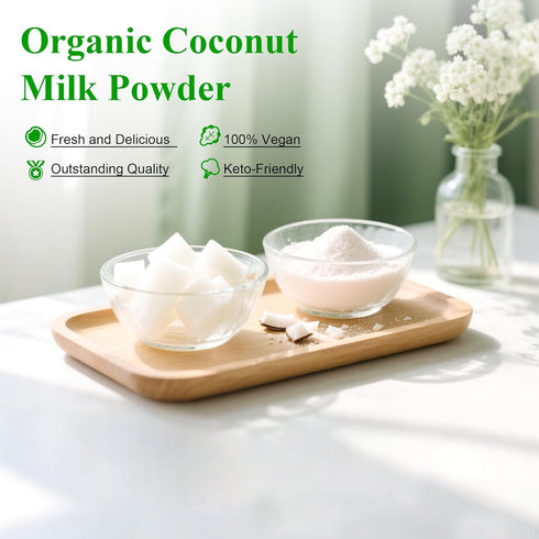 FASHIONIQ 226g (5pack), Premium Organic Coconut Milk Powder - Instant Dissolve for Smoothies, Baking & Thai Cuisine