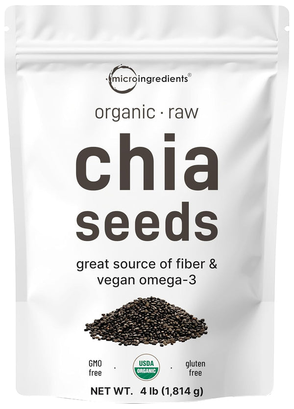 Organic Chia Seeds, 4lbs | Raw Chia Seed Source | Rich in