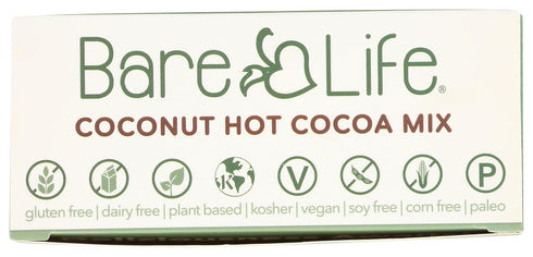 0.95 Oz (5 Pack) Bare Life: Dairy Free Coconut Hot Cocoa Mix | Single Serving | Gluten Free, Vegan, Organic, Plant