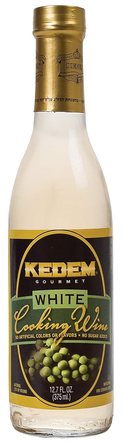 kedem White Cooking Wine, 12.7oz Bottle, Gluten Free, Kosher