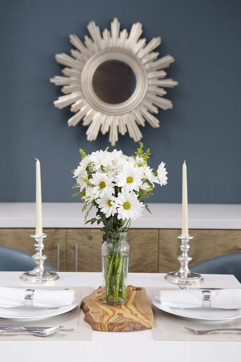 KaBloom Flowers - Bountiful Beauty Bouquet of Fresh White Daisies with Vase - Gift for Birthday, Thank You,Valentine