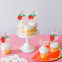 24 Pack Ercadio Strawberry Cupcake Toppers Glitter Bow Birthday Strawberry Cake Picks for Fruit Baby Shower Birthday