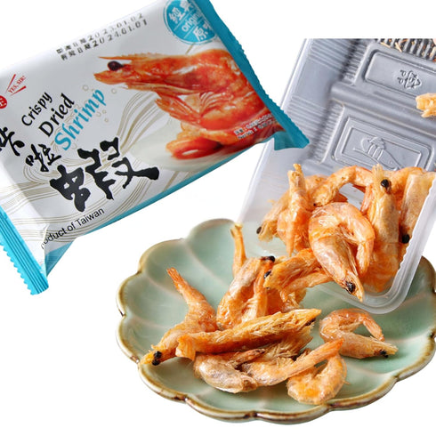 i3Fresh 25g Crispy Whole Dried Shrimp Snack - Premium Taiwanese White Shrimp, Antibiotic-Free, Vacuum Low-Temperature