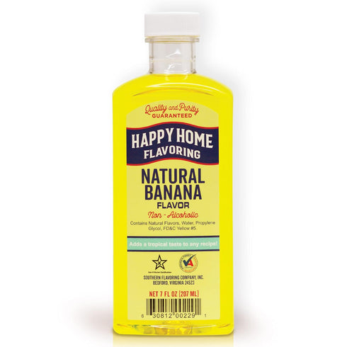 Happy Home Natural Banana Flavoring, Non-alcoholic, Certified Kosher, 7 oz