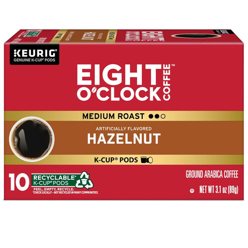 60 Count Eight O'Clock Coffee Hazelnut, Single-Serve Coffee K-Cup Pods, Medium Roast