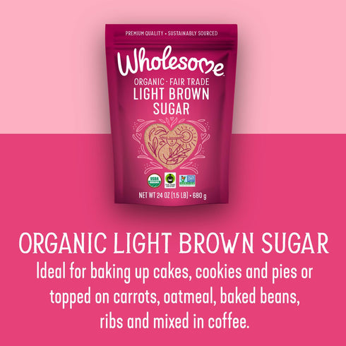 24oz, 6-Pack Wholesome Fair Trade Organic Light Brown Sugar