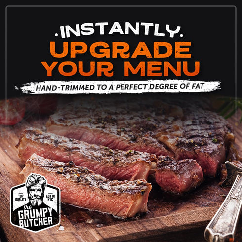 1 (6 oz) 1 (14 oz) Packages Grumpy Butcher Steak & Pork Chop Meat Gift Box Beef Top Sirloin Steak & Duroc Bone-in Pork