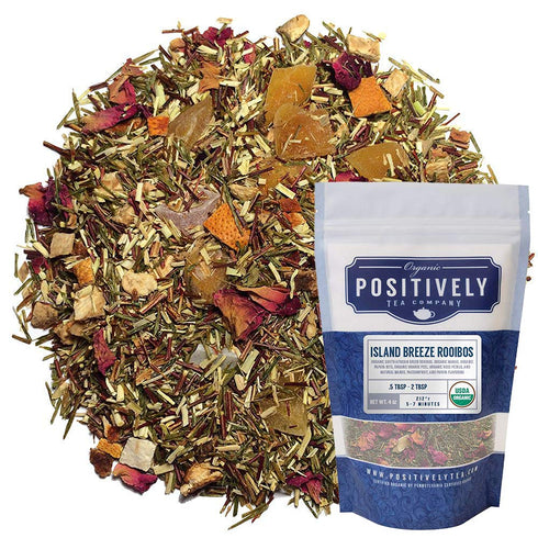 Organic Positively Tea Company Island Breeze Rooibos Tea, Loose Leaf, 4 Ounce