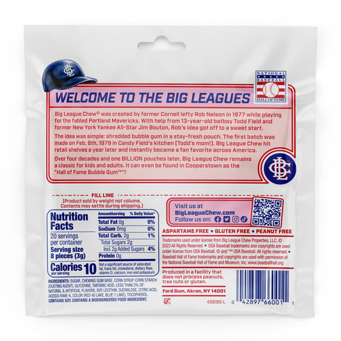 Big League Chew Ground Ball Grape Bubble Gum - Juicy Grape Flavor Explosion | Pack of 12 Bags (2.12oz Each)