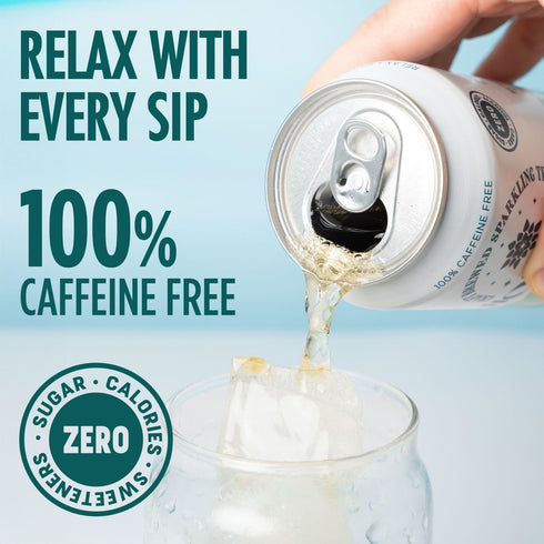 12oz BrightLeaf Mint Lavender Sparkling Tea for Relaxation and Digestion Caffeine-Free, Zero Sugar, Calories