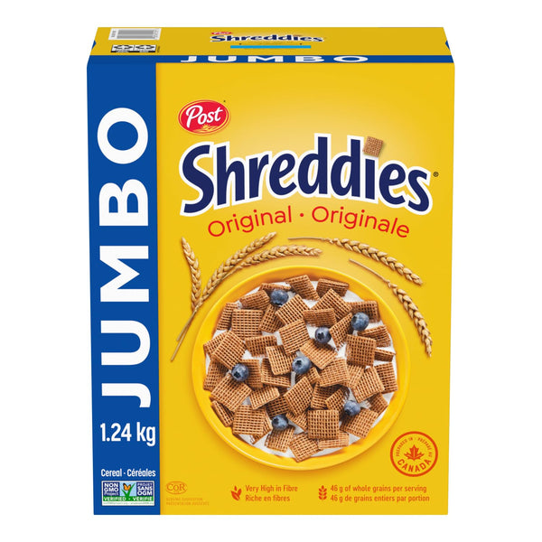 Post Jumbo Shreddies Cereal, 1.24kg/43.73oz (Imported from Canada)