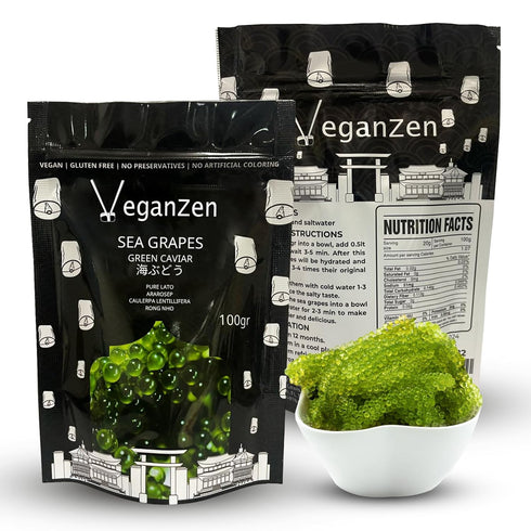 VeganZen Sea Grapes to Eat Seaweed Snacks Salad Kit 100GR Umibudo dried ramen