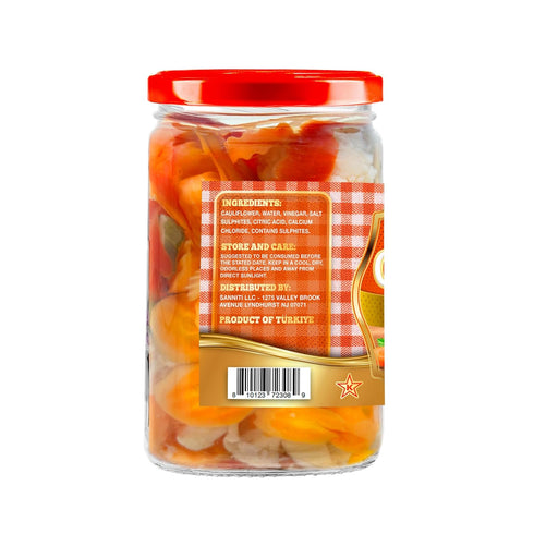 29 oz Sanniti Giardiniera | Pickled Mixed Vegetables | Cauliflower, Carrots, Celery, and Peppers | Kosher