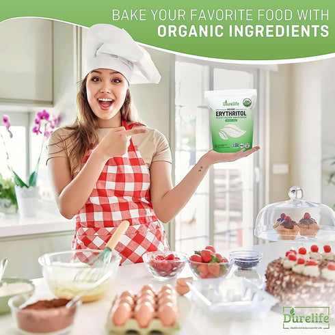 5 LB Durelife USDA organic erythritol sweetener, non gmo verified, Keto certified, No After Taste, Kosher, Zero Calorie