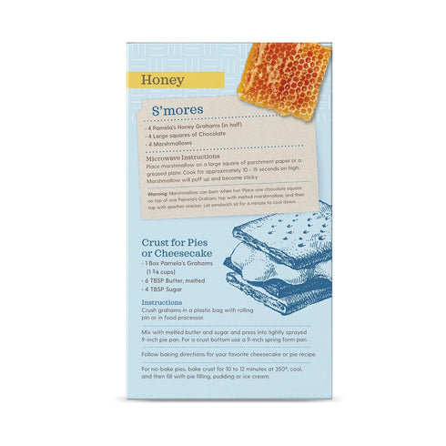 7.5 (Pack 6) Pamela's Traditional Honey Grahams, Gluten Free, Ounces