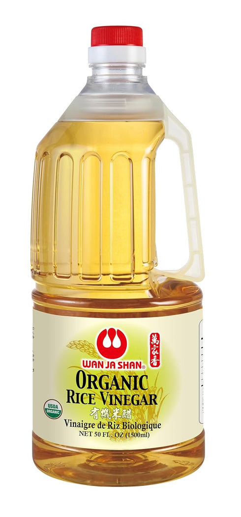 Wan Ja Shan Organic Rice Vinegar 50oz. USDA Certified Organic, Sodium Free, Sugar Free, MSG