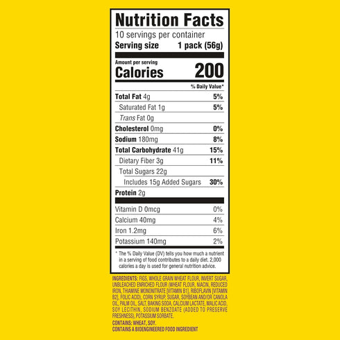 Fig Newtons 40 Packs (2 Pack, 4 Newtons Fig Bars, Soft Fruit Chewy Cookies, Snack Per Boxes)