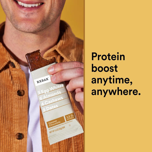 22oz (12 Count) RXBAR Protein Bars, Protein Snack, Snack Bars, Coconut Chocolate, Box