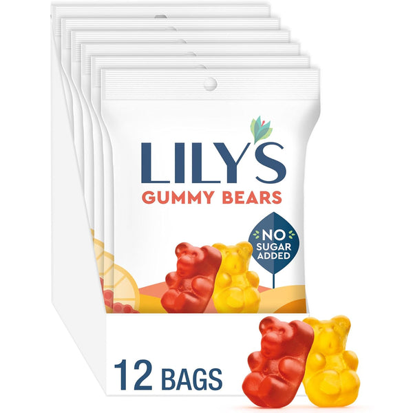 LILY'S Assorted Fruit Flavored No Sugar Added, Gummy Bears Bags, 1.8 oz