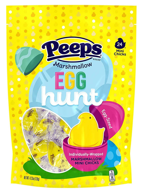 Peeps 24 Count Egg Hunt, Individually Wrapped Marshmallow Chick, Ready to Fit Inside