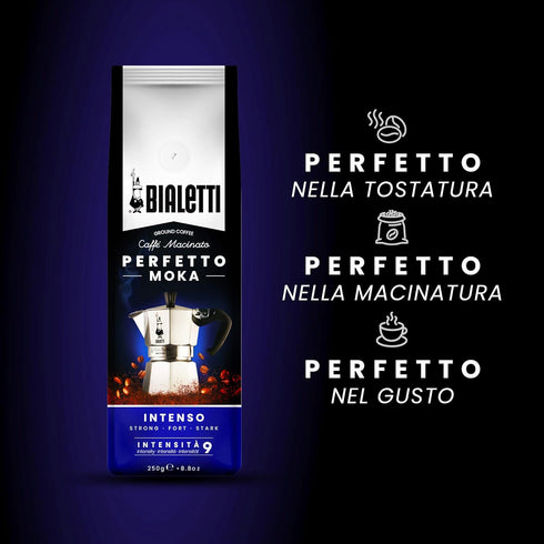 Bialetti Perfetto Moka Café Moulu Intenso Dark Roast 250 g (Strong)