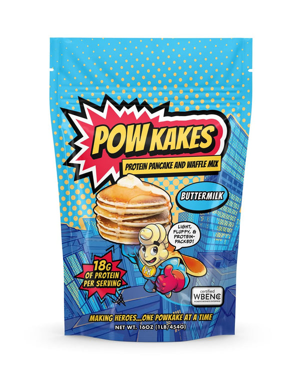 POWKAKES Protein Pancake Mix and Waffle Mix, Buttermilk (1-Pack)