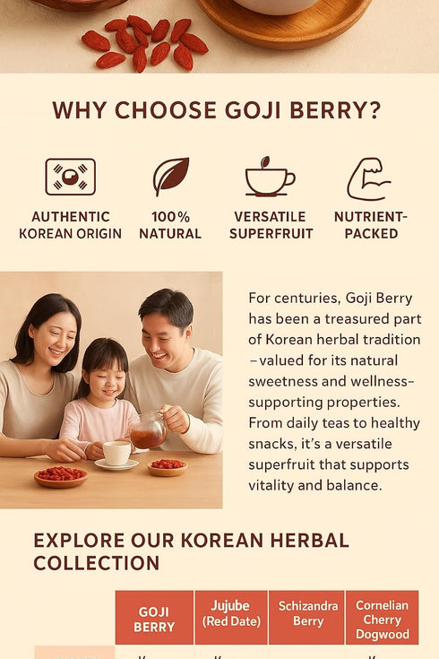 BridgeHerb 4oz (113g) Goji Berry () Korean Herbal Tea | Premium Dried Goji Berries, Superfruit, Antioxidant-Rich