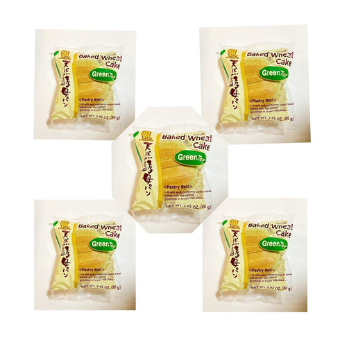 Generic Green Tea Baked Wheat Cake Pastry Roll, Soft Sweet Bread, 2.82 oz,